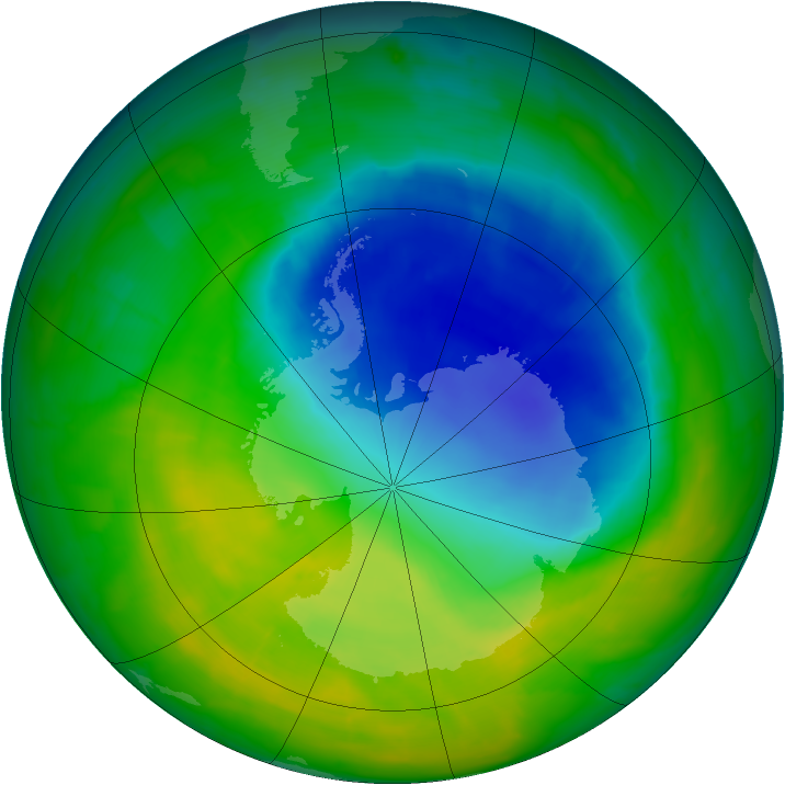 Antarctic ozone map for 22 November 2014